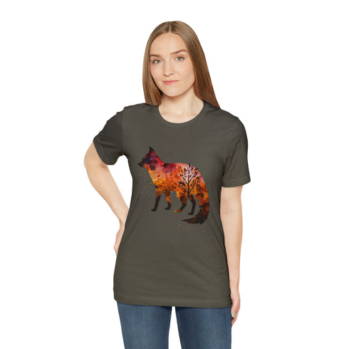 Autumn Fox Silhouette - Short Sleeve Tee
